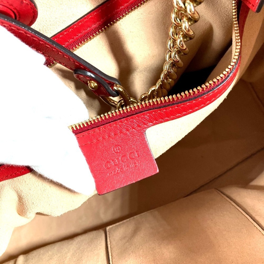 GUCCI Red Leather Shoulder Bag - Picture 15 of 15